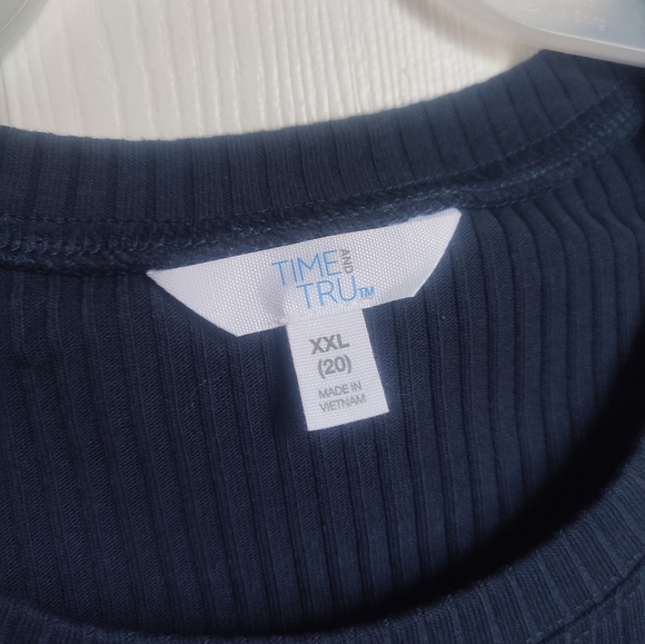 Time and Tru Navy blue Casual Long Sleeve top - Picture 4 of 4